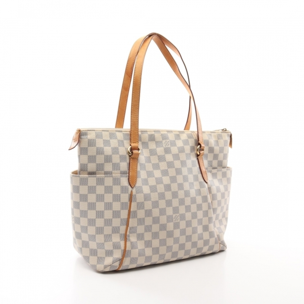 Louis Vuitton Totally MM Damier Azur Shoulder Bag White